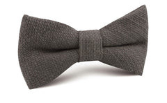 Charcoal Graphite Weave Linen Bow Tie