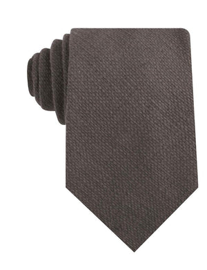 Charcoal Graphite Weave Linen Necktie