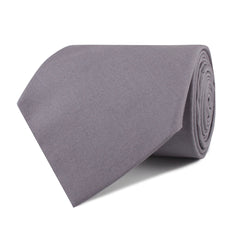 Charcoal Grey Cotton Necktie Front Roll
