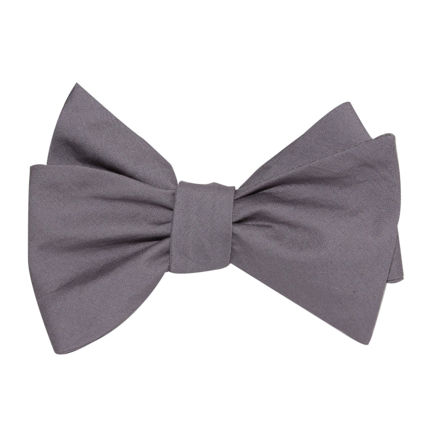 Charcoal Grey Cotton Self Tie Bow Tie 1