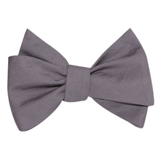 Charcoal Grey Cotton Self Tie Bow Tie 2