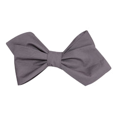 Charcoal Grey Cotton Self Tie Diamond Tip Bow Tie 2
