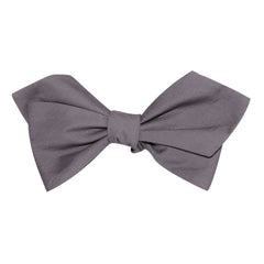 Charcoal Grey Cotton Self Tie Diamond Tip Bow Tie 1