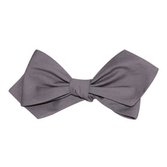 Charcoal Grey Cotton Self Tie Diamond Tip Bow Tie 3