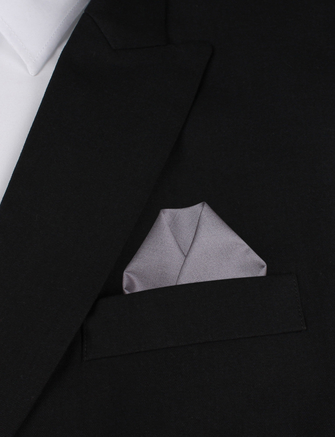 Charcoal Grey Cotton Winged Puff Pocket Square Fold
