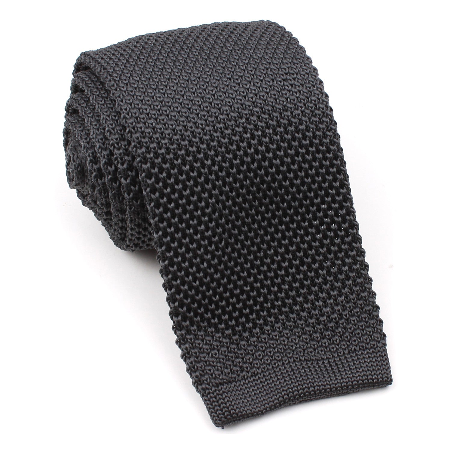 Charcoal Grey Knitted Tie OTAA