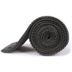 Charcoal Grey Knitted Tie Side Roll