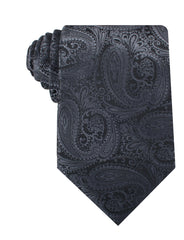 Charcoal Grey Paisley Necktie