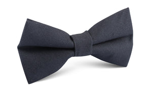 Charcoal Grey Slub Linen Bow Tie