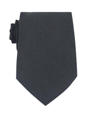 Charcoal Grey Slub Linen Necktie