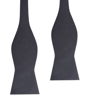 Charcoal Grey Slub Linen Self Tie Bow Tie