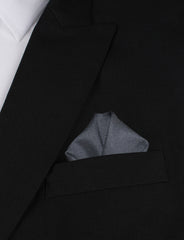Charcoal Grey Slub Linen Winged Puff Pocket Square Fold