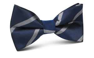 Charcoal Grey Striped Bow Tie