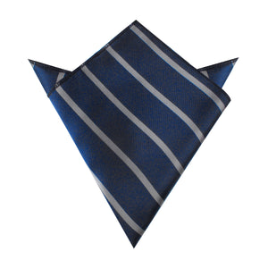 Charcoal Grey Striped Pocket Square