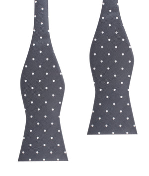 Charcoal Grey with White Polka Dots Self Tie Bow Tie