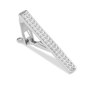 Charlemagne Weave Silver Tie Bar