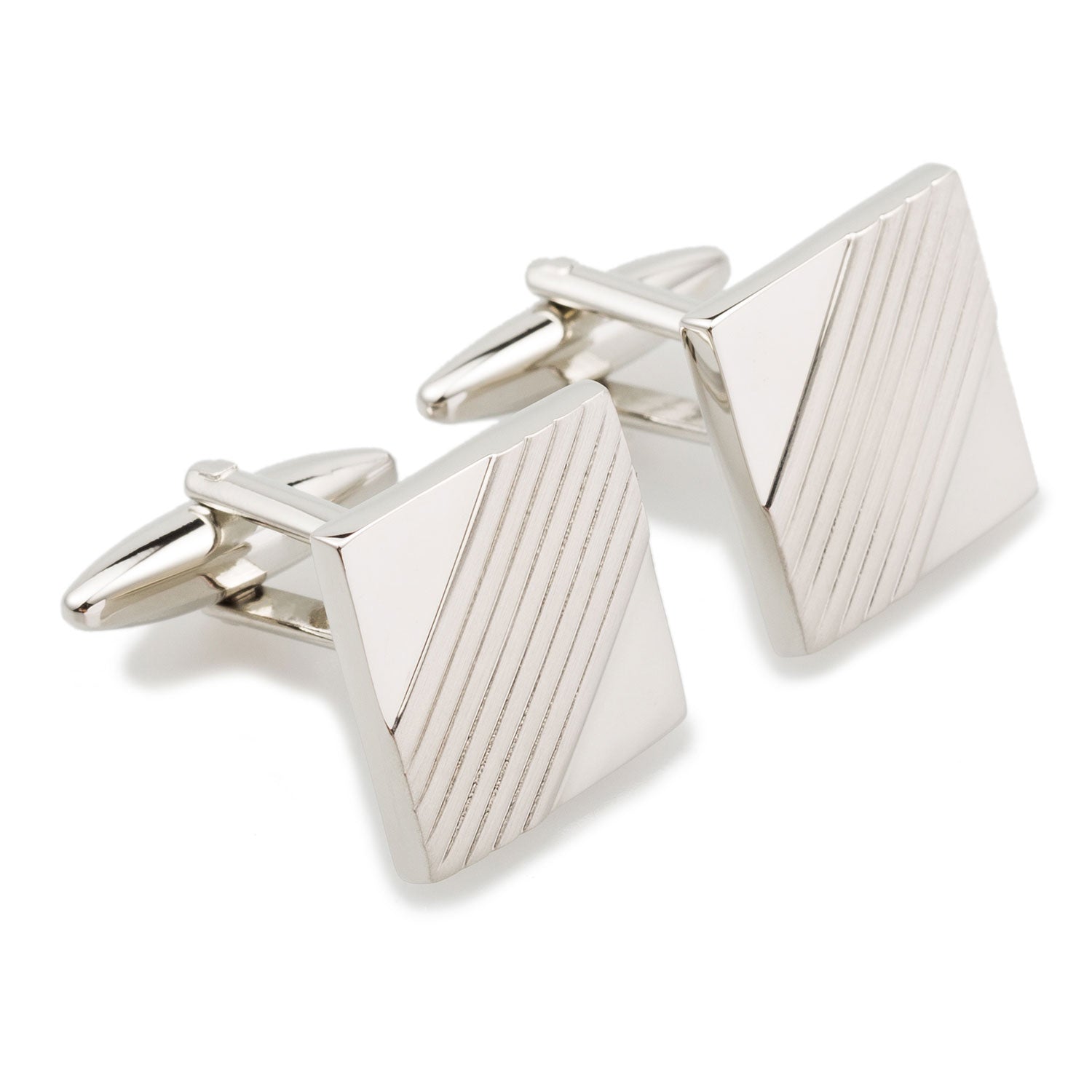 Charles de Gaulle Silver Square Mens Cufflinks