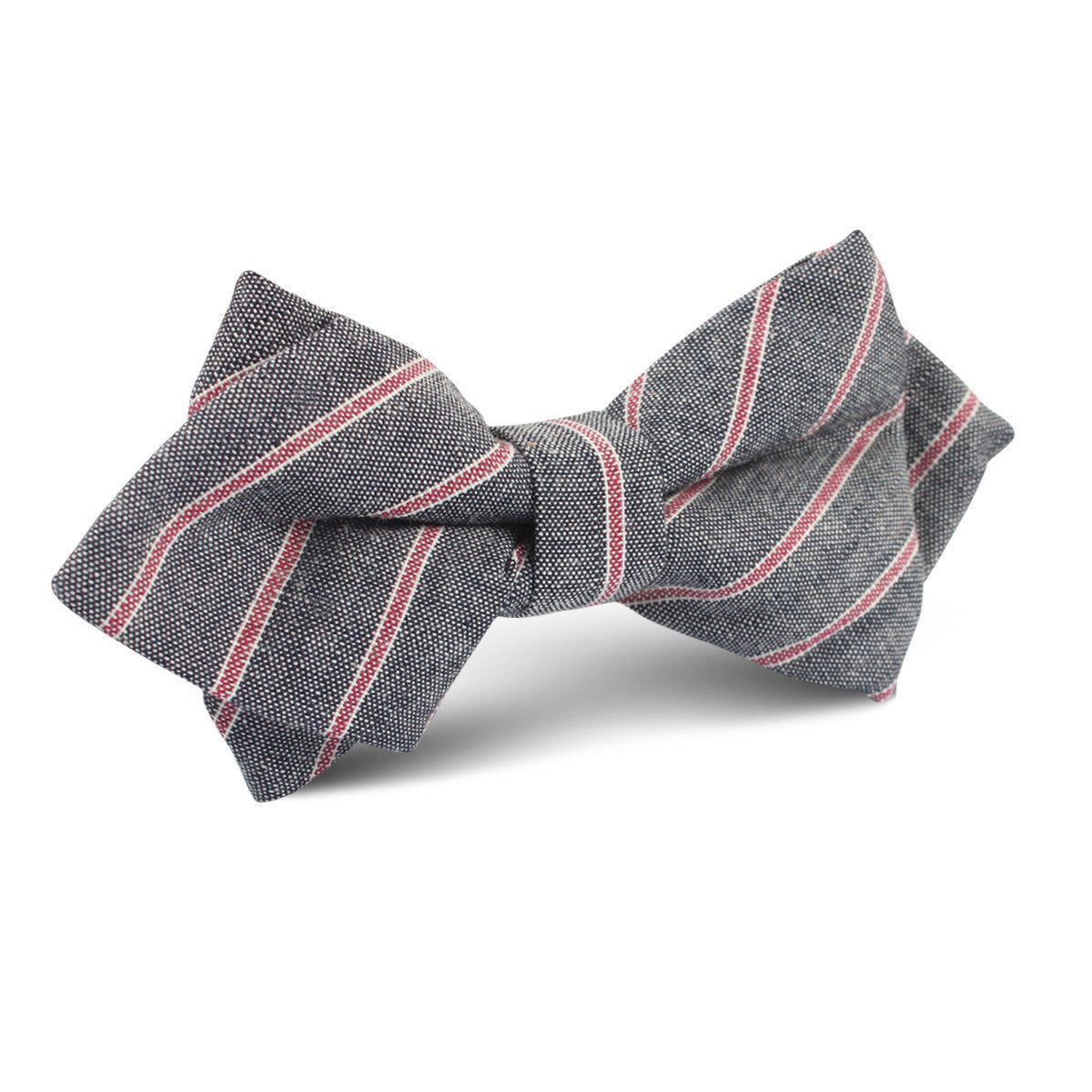 Cherry Red Pinstripe Diamond Bow Tie