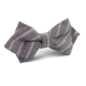 Cherry Red Pinstripe Diamond Bow Tie