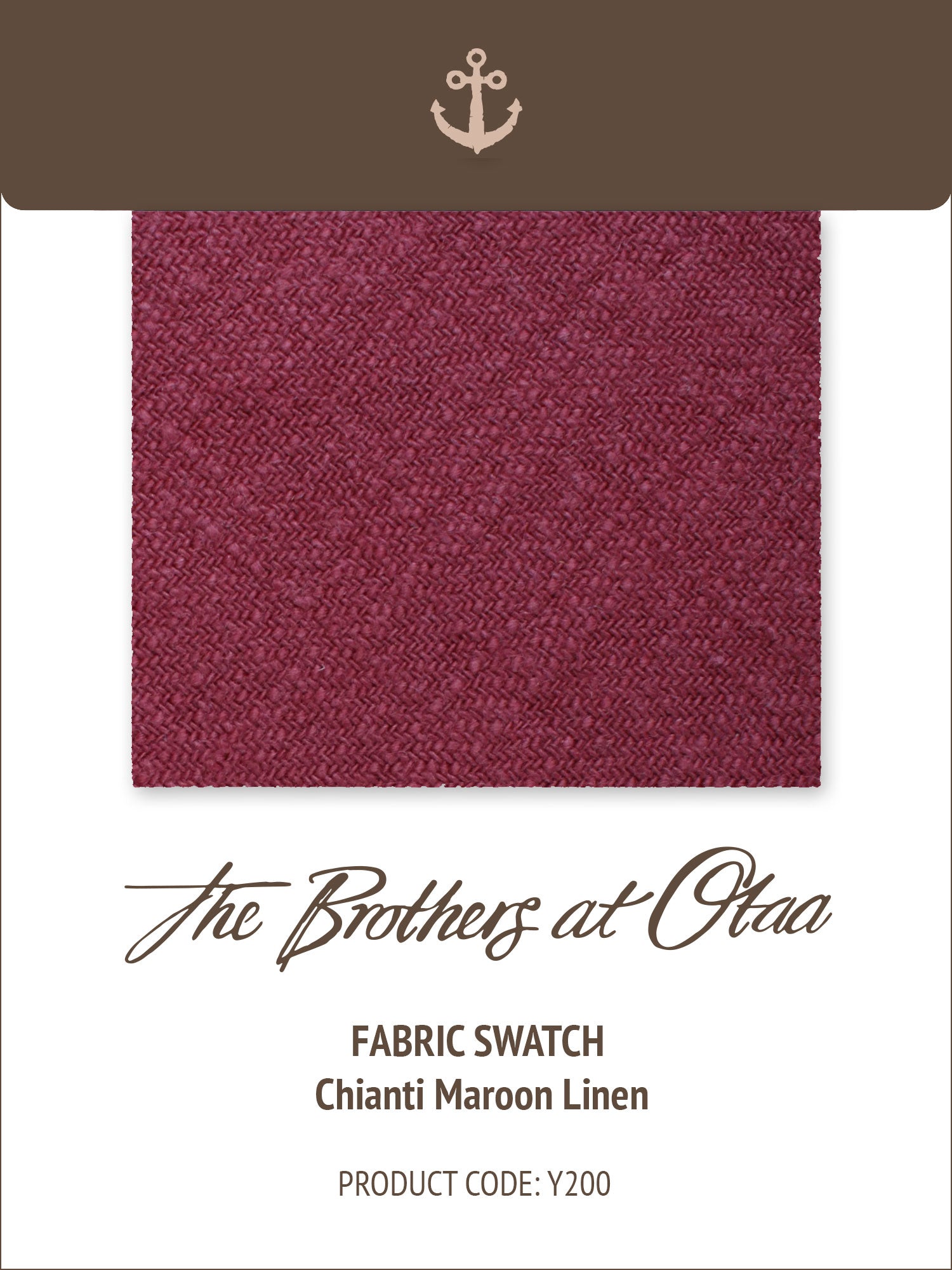 Chianti Maroon Linen Y200 Fabric Swatch