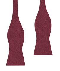 Chianti Maroon Linen Self Bow Tie