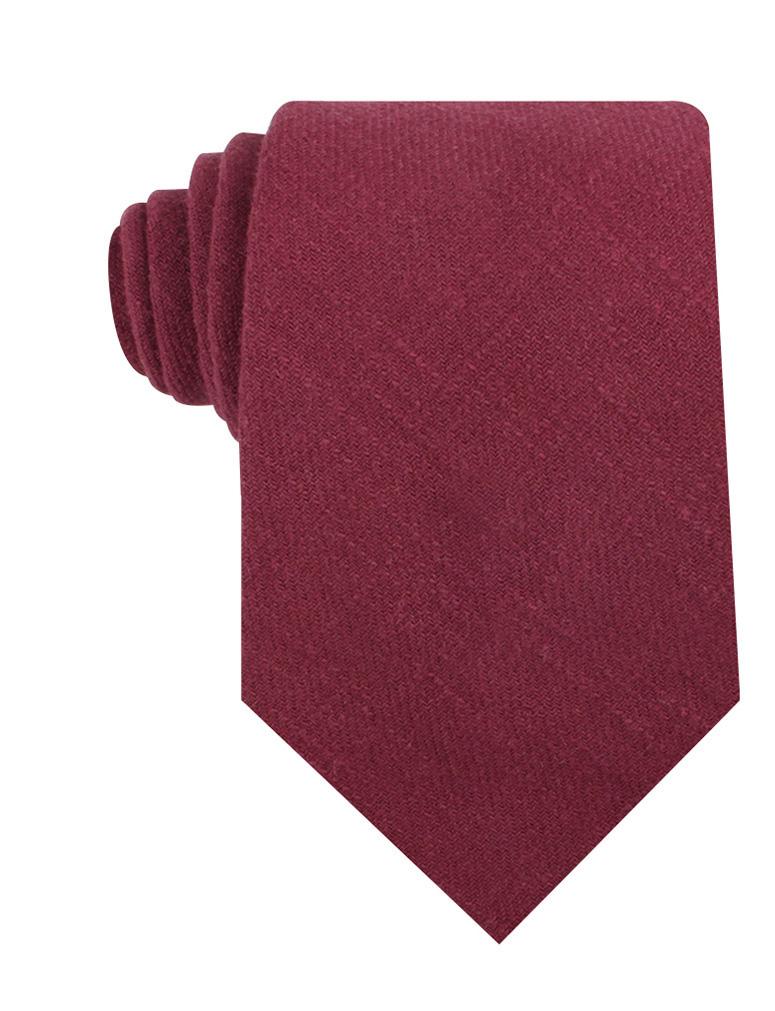 Chianti Maroon Linen Necktie