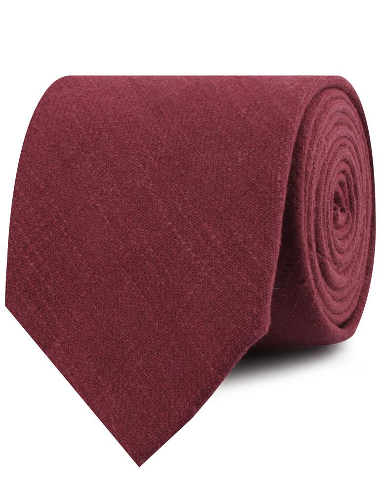 Chianti Maroon Linen Neckties