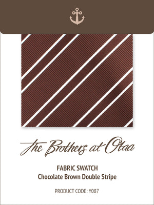 Fabric Swatch (Y087) - Chocolate Brown Double Stripe