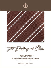 Chocolate Brown Double Stripe Y087 Fabric Swatch