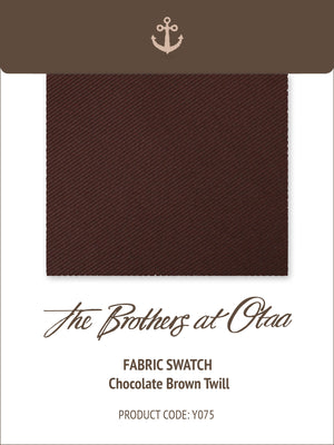 Fabric Swatch (Y075) - Chocolate Brown Twill