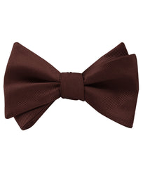 Chocolate Brown Twill Self Tied Bow Tie