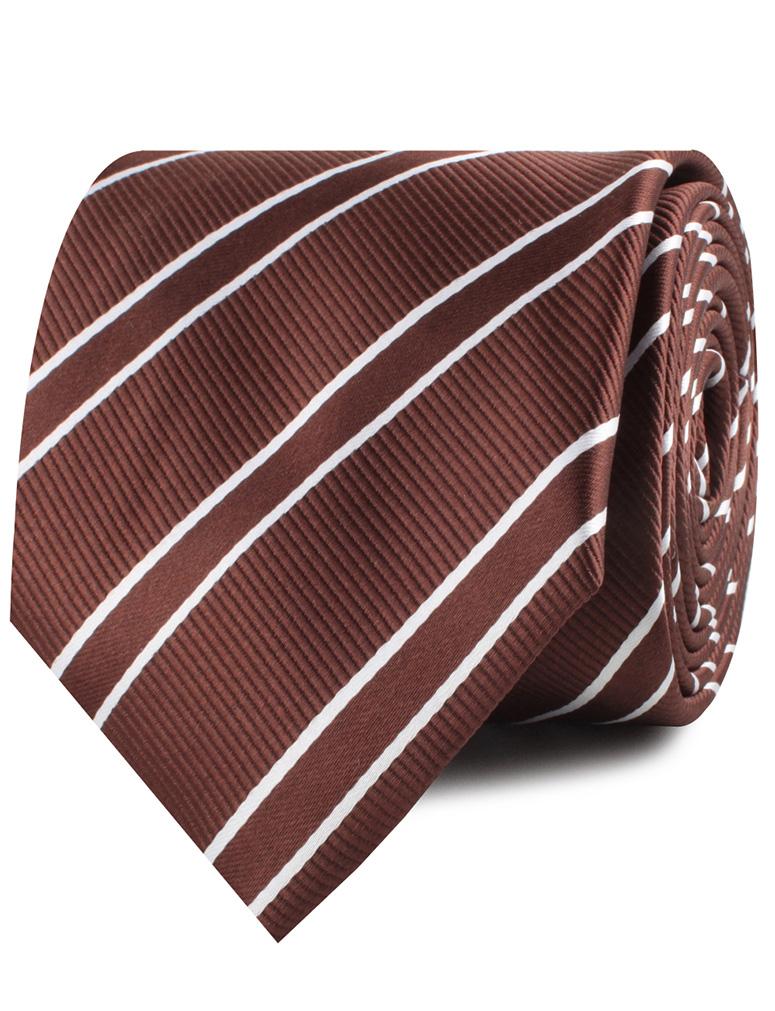 Chocolate Brown Double Stripe Neckties