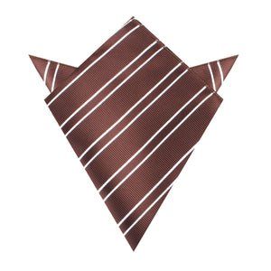 Chocolate Brown Double Stripe Pocket Square