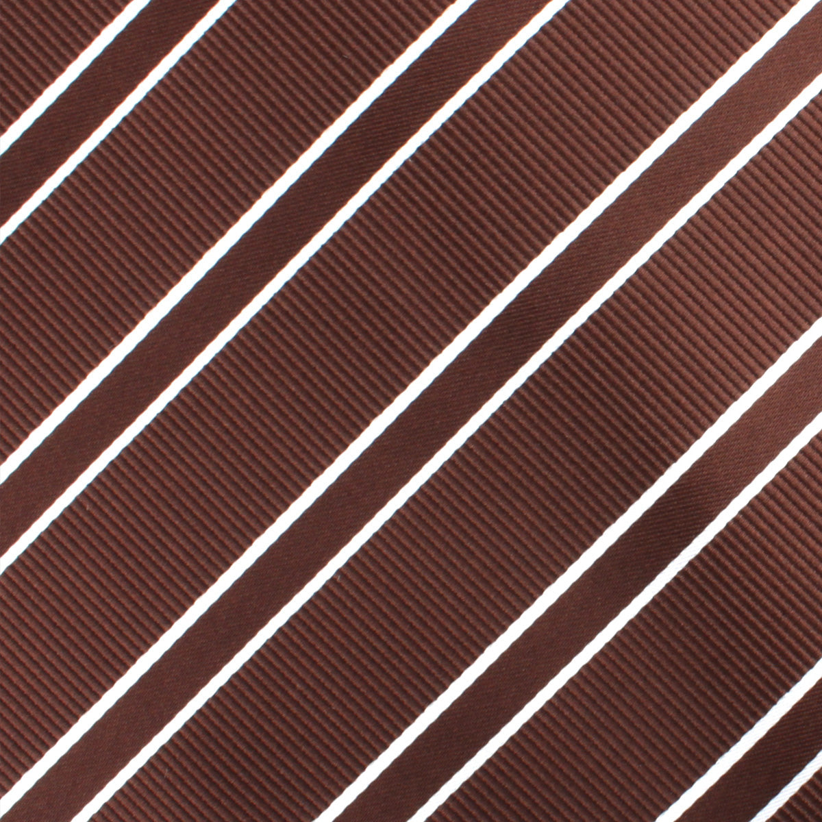 Chocolate Brown Double Stripe Pocket Square Fabric