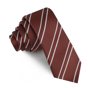 Chocolate Brown Double Stripe Skinny Tie