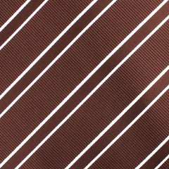 Chocolate Brown Double Stripe Skinny Tie Fabric