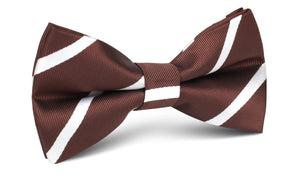 Chocolate Brown Striped Bow Tie