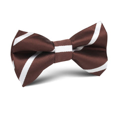 Chocolate Brown Striped Kids Bow Tie