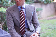 Chocolate Brown Striped Necktie | Repp Tie | Mens Designer Ties Online ...