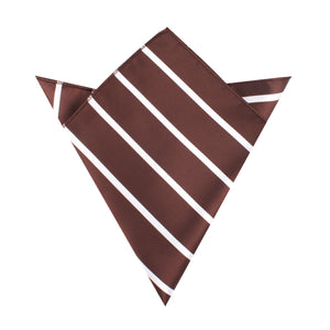 Chocolate Brown Striped Pocket Square