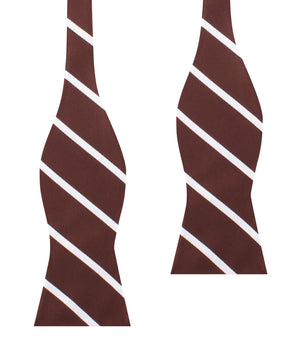 Chocolate Brown Striped Self Bow Tie