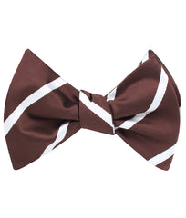 Chocolate Brown Striped Self Tie Bow Tie