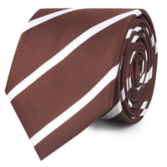 Chocolate Brown Striped Skinny Ties
