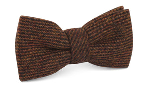 Chocolate Brown Striped Wool Bow Tie