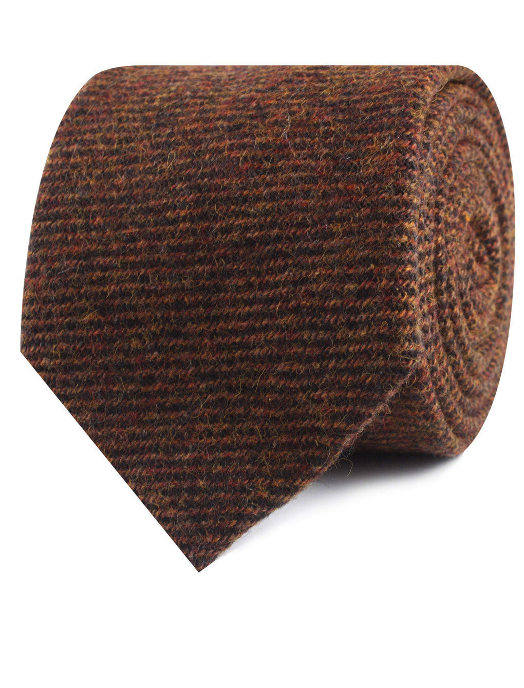 Chocolate Brown Striped Wool Necktie