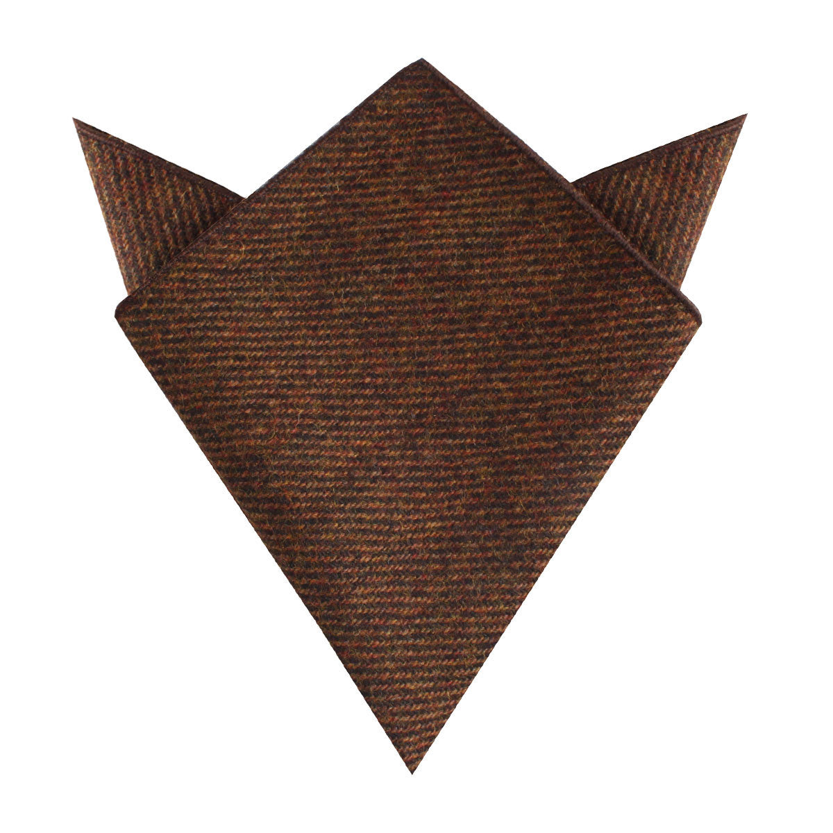 Chocolate Brown Striped Wool Pocket Square