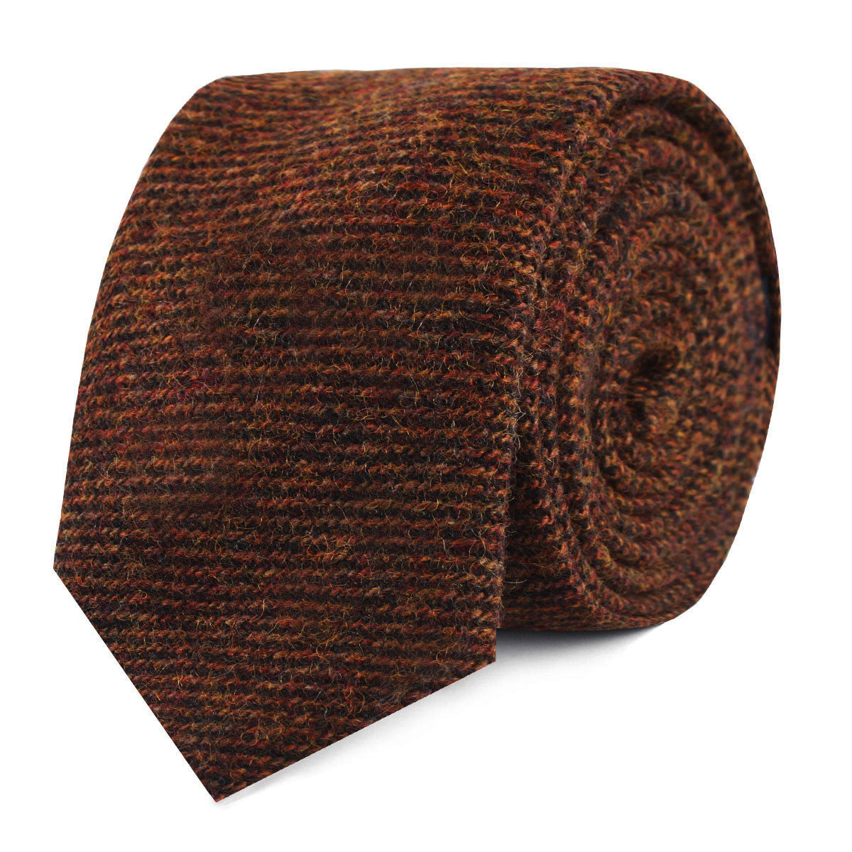 Chocolate Brown Striped Wool Slim Tie