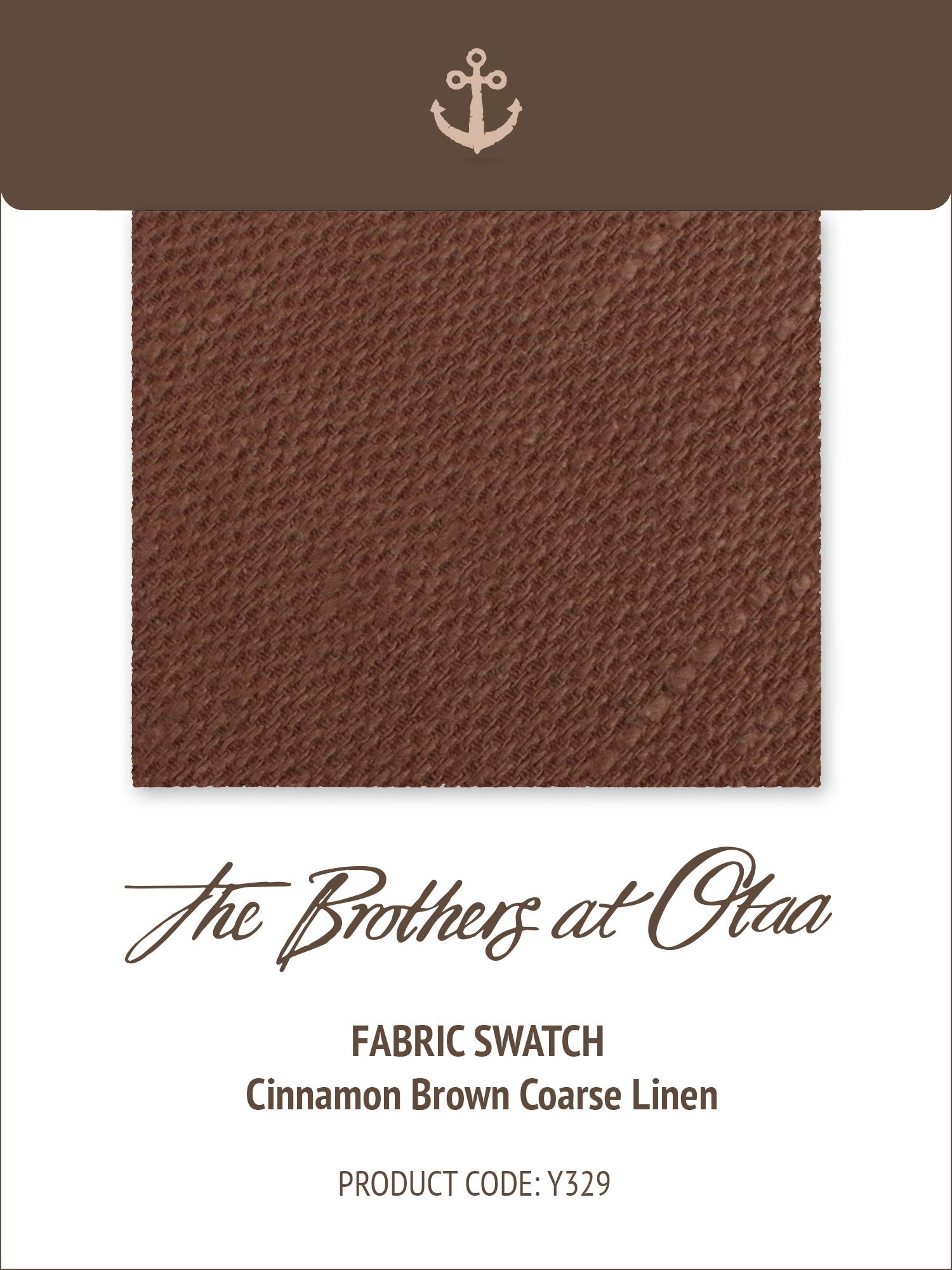 Cinnamon Brown Coarse Linen Y329 Fabric Swatch