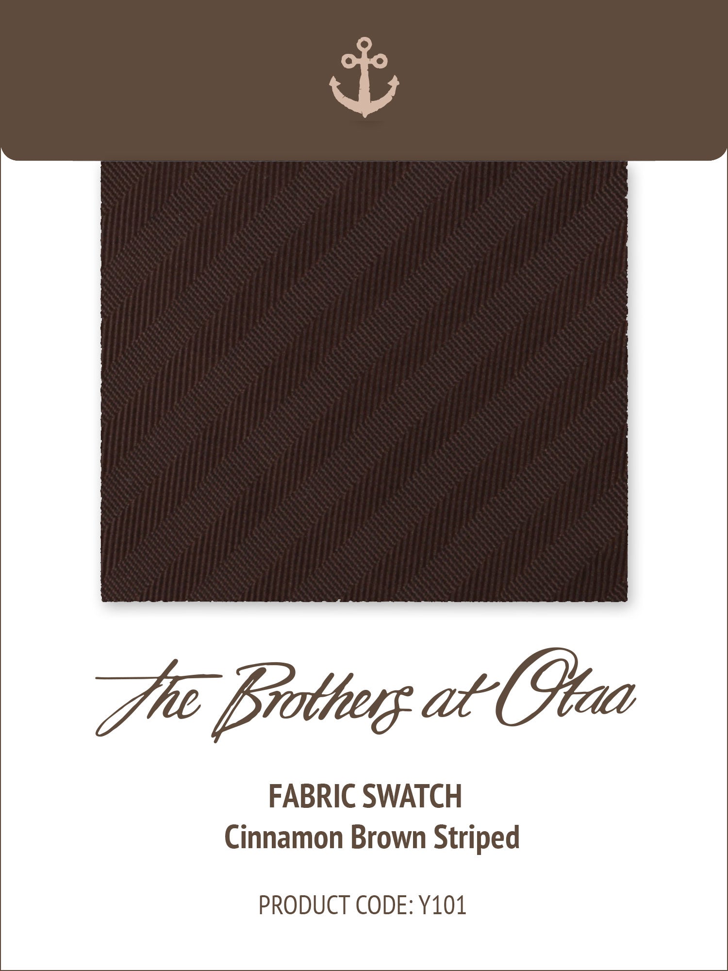Cinnamon Brown Striped Y101 Fabric Swatch