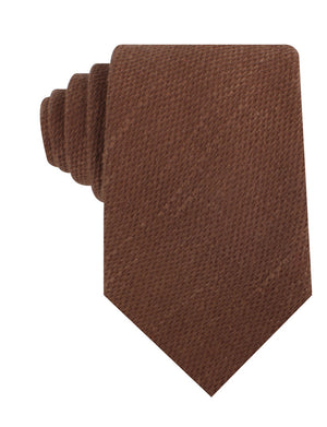 Cinnamon Brown Coarse Linen Necktie